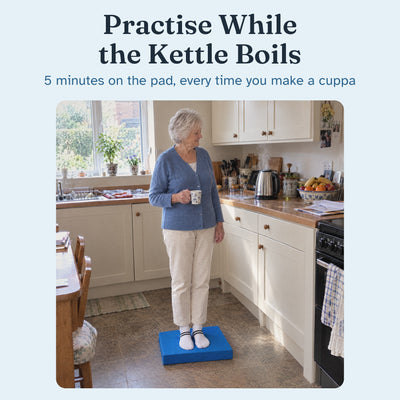 Practise while the kettle boils: 5 minutes on the Wellfooted pad