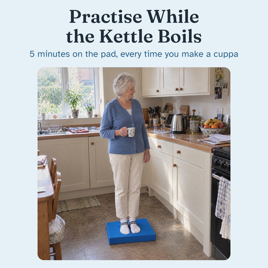 Practise while the kettle boils: 5 minutes on the Wellfooted pad